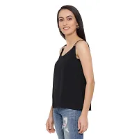 DRAAX fashions Women Black Solid Top with Laces-thumb1