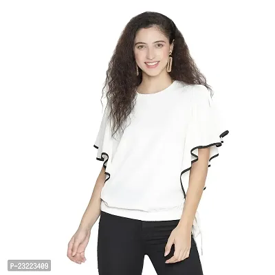 DRAAX fashions Women White Casual Top (L; White)-thumb0