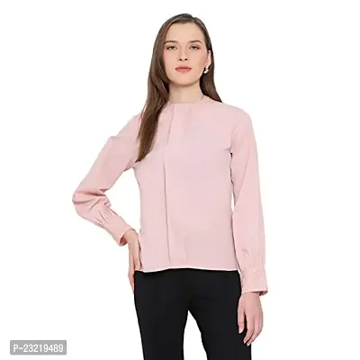 DRAAX fashions Women Pink Solid Top (XXL; Pink)-Fullsleeve
