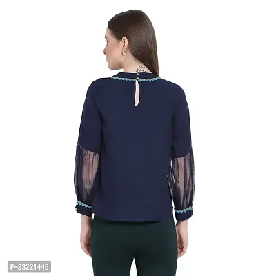 DRAAX fashions Women Polyester Festive Top (XL ; Navy Blue)-thumb4