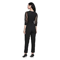 DRAAX fashions Women Black Ballon Net Sleeve Jumpsuit (XS ; Black)-thumb3