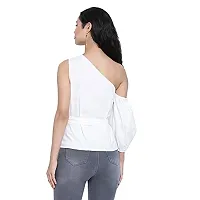 DRAAX fashions Women White Printed Crop Top (XL ; White)-thumb3