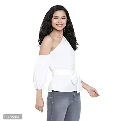 DRAAX fashions Women White Printed Crop Top (XL ; White)-thumb3