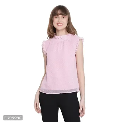 DRAAX fashions Women Pink Net Layered Top-thumb0