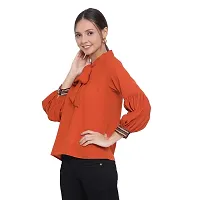 DRAAX fashions Women Brown Solid Top (S; Brown)-3/4thsleeve-thumb1