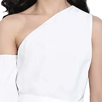 DRAAX fashions Women White Printed Crop Top (XL ; White)-thumb4