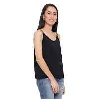 DRAAX fashions Women Black Solid Top with Laces-thumb2