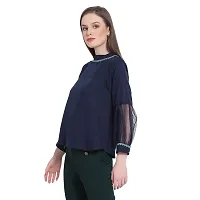 DRAAX fashions Women Polyester Festive Top (XL ; Navy Blue)-thumb1