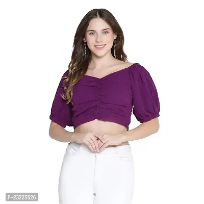DRAAX fashions Women Purple Casual Crop Top
