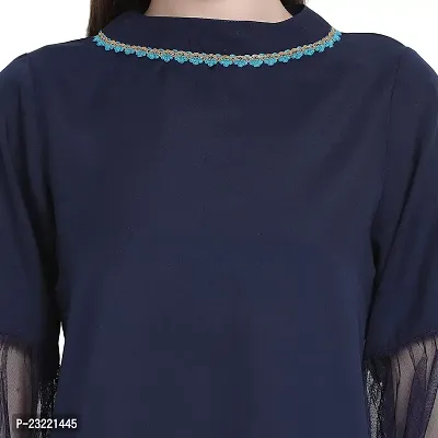 DRAAX fashions Women Polyester Festive Top (XL ; Navy Blue)-thumb5