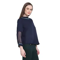 DRAAX fashions Women Polyester Festive Top (XL ; Navy Blue)-thumb2