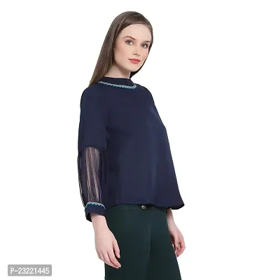 DRAAX fashions Women Polyester Festive Top (XL ; Navy Blue)-thumb3