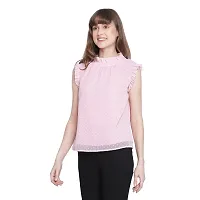 DRAAX fashions Women Pink Net Layered Top-thumb1