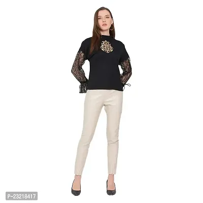 DRAAX fashions Women Black Solid Top (XL; Black)-Fullsleeve-thumb5