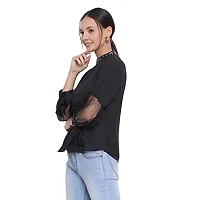 DRAAX fashions Women Black Solid Styled Back Top-thumb1