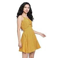 DRAAX fashions Women Yellow Embellished Dress-thumb2