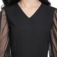 DRAAX fashions Women Black Ballon Net Sleeve Jumpsuit (XS ; Black)-thumb4