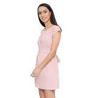 DRAAX fashions Women Pink Skater Dress (S; Pink)-Short Sleeve-thumb1