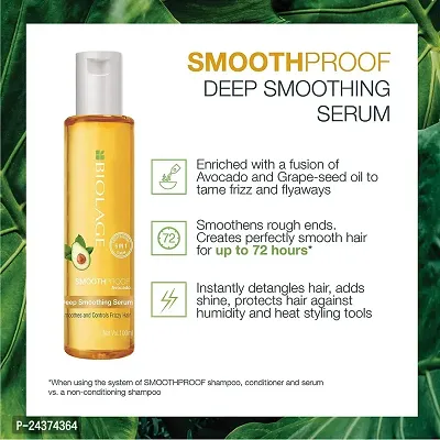 Biolage Smoothproofl Hair Serum for Frizzy Hair With Avocado  Grape Seed Oil | Natural  Vegan (100 ml)-thumb4