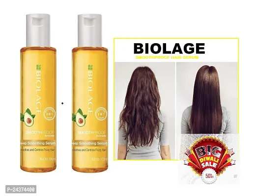 Biolage Smoothproofl Hair Serum for Frizzy Hair With Avocado  Grape Seed Oil | Natural  Vegan (100 ml) pack of 02-thumb3