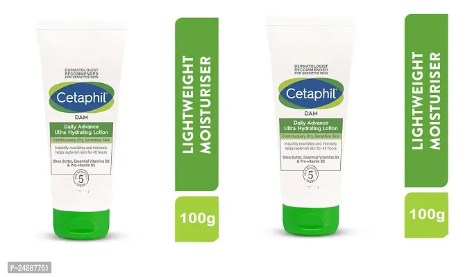 Cetaphil DAM Ultra-Hydrating Lotion | For Continuously Dry, Sensitive Skin 100g men , women pack of 02