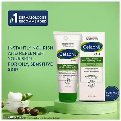 Cetaphil Daily Advance Ultra Hydrating Lotion 100g with Shea Butter  Niacinamide, Sensitive Skin