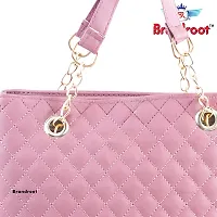 Stylish Pink PU Solid Handbags For Women-thumb4