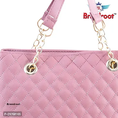 Stylish Pink PU Solid Handbags For Women-thumb5