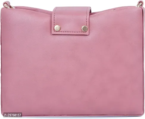 Stylish Pink PU Solid Handbags For Women-thumb2