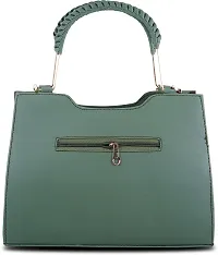 Stylish Green PU Solid Handbags For Women-thumb1