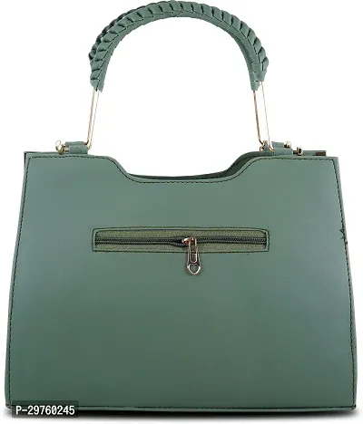 Stylish Green PU Solid Handbags For Women-thumb2