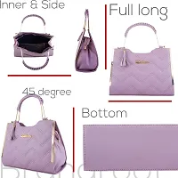 Stylish Purple PU Solid Handbags For Women-thumb2