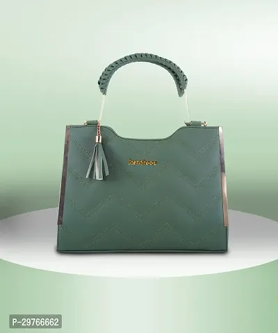 Stylish Green PU Solid Handbags For Women-thumb0