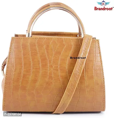 Stylish Brown PU Solid Handbags For Women-thumb2