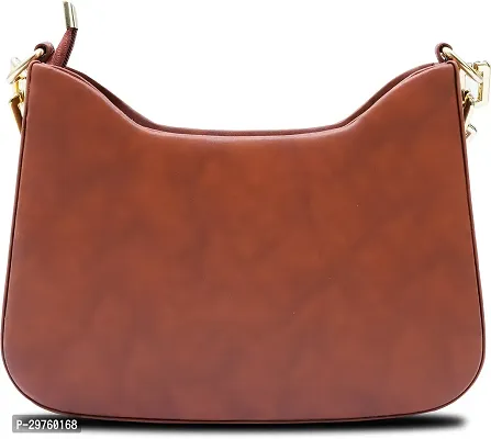 Stylish Brown PU Solid Handbags For Women-thumb2