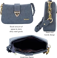 Stylish Grey PU Solid Handbags For Women-thumb2