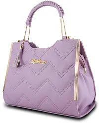 Stylish Purple PU Solid Handbags For Women-thumb2