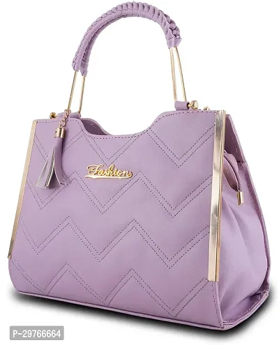 Stylish Purple PU Solid Handbags For Women-thumb3