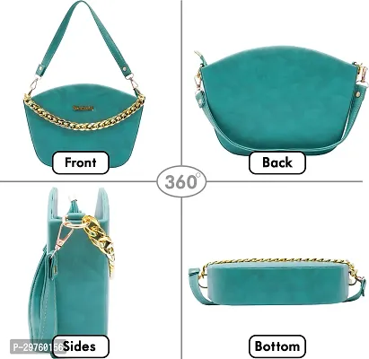 Stylish Green PU Solid Handbags For Women-thumb3