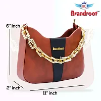 Stylish Brown PU Solid Handbags For Women-thumb4