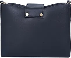 Stylish Black PU Solid Handbags For Women-thumb1