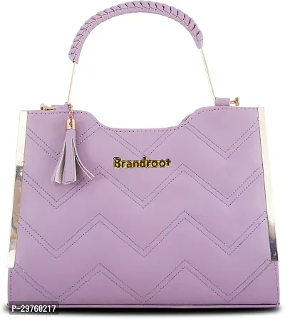 Stylish Purple PU Solid Handbags For Women-thumb0