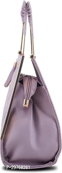 Stylish Purple PU Solid Handbags For Women-thumb3