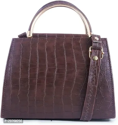 Stylish Brown PU Solid Handbags For Women-thumb2