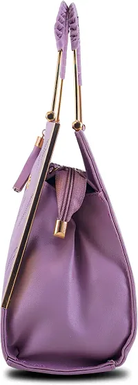 Stylish Purple PU Solid Handbags For Women-thumb2