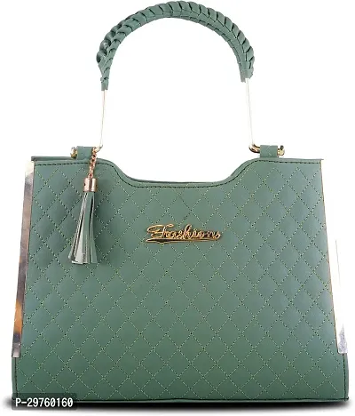 Stylish Green PU Solid Handbags For Women-thumb0