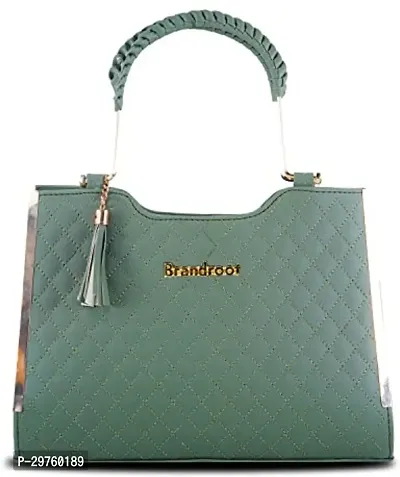 Stylish Green PU Solid Handbags For Women-thumb0