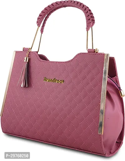 Stylish Maroon PU Solid Handbags For Women-thumb0