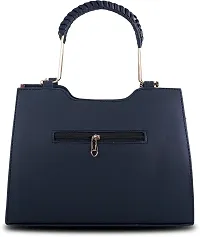 Stylish Black PU Solid Handbags For Women-thumb1