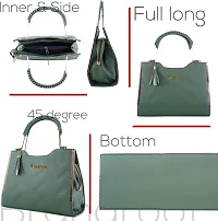 Stylish Green PU Solid Handbags For Women-thumb4